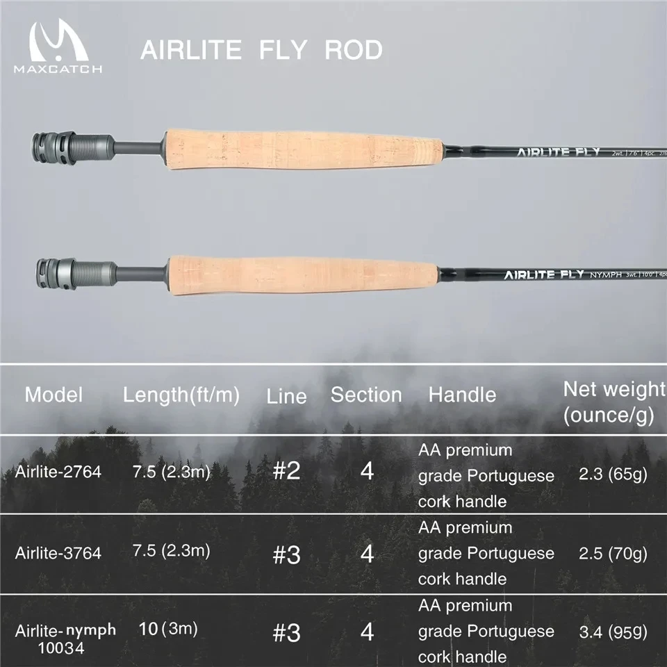 MAXIMUMCATCH 7.5-10ft 2/3WT Ai - đánh giá và giá Fishing Rod Carbon Fiber